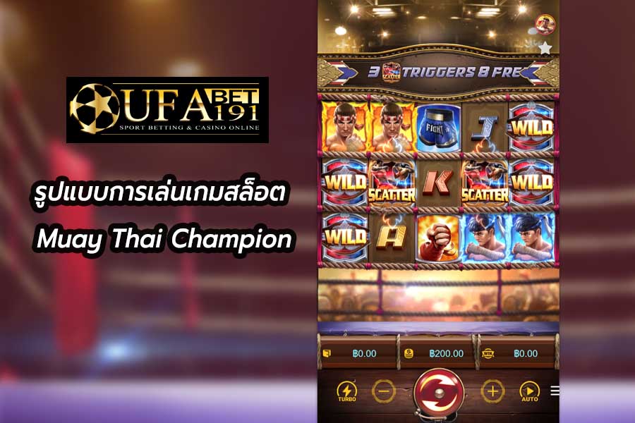 รูปแบบการเล่นเกมสล็อต Muay Thai Champion